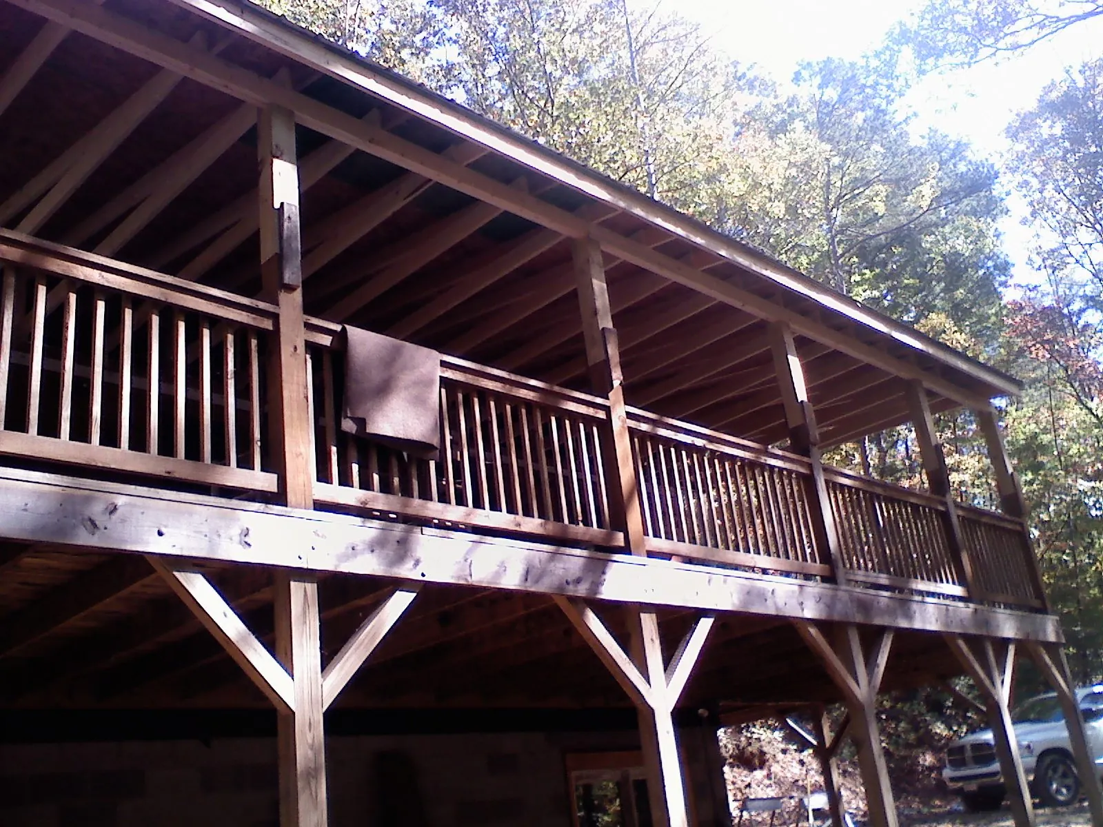 Timber framing under a new elevated porch and deck — Roof Leak Repair in Le Grand by Roofing Brothers